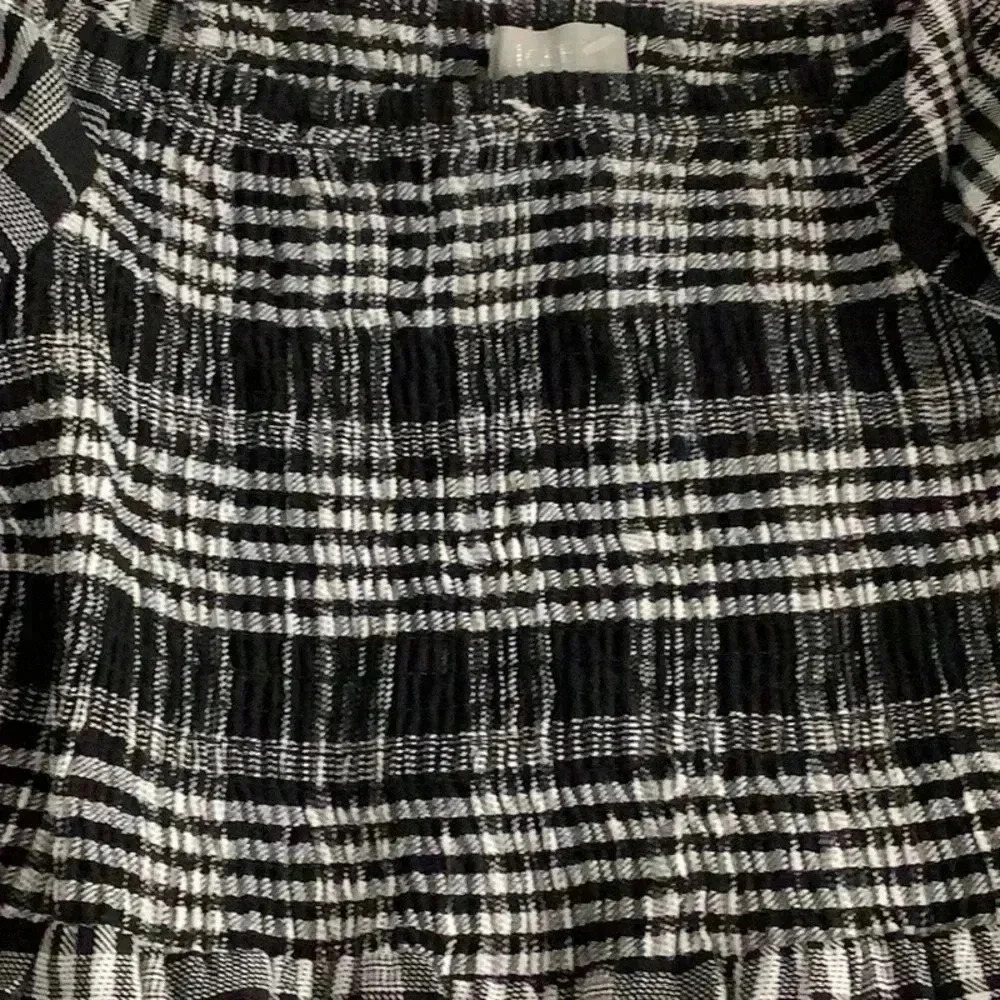 J Gee Size Large Petite Smocked Checkered Dress 3/4 Sleeve. New With Tags - Picture 7 of 8
